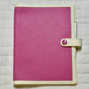 COACH Vintage Leather Planner Notepad Holder with Pen 2005 Fuchsia Pink 1217 Y2K